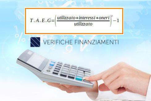 Formula TAEG conto corrente