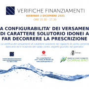 WEBINAR: LA CONFIGURABILITA’ DEI VERSAMENTI DI CARATTERE SOLUTORIO IDONEI A FAR DECORRERE LA PRESCRIZIONE