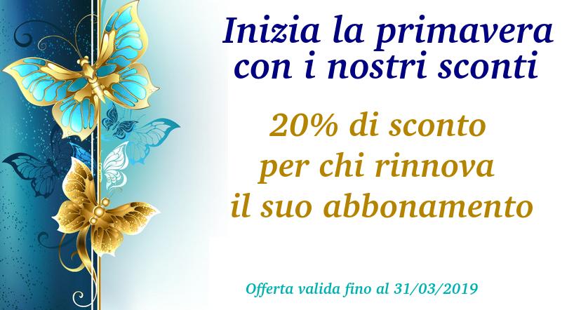 20% sconto per chi rinnova